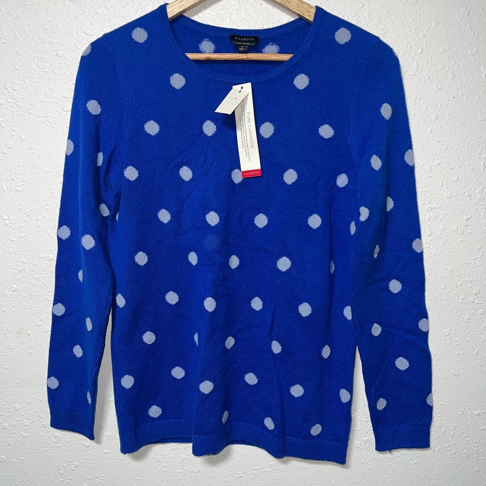 Talbots Blue Polka‎ Dot Sweater